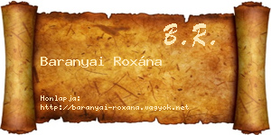 Baranyai Roxána névjegykártya